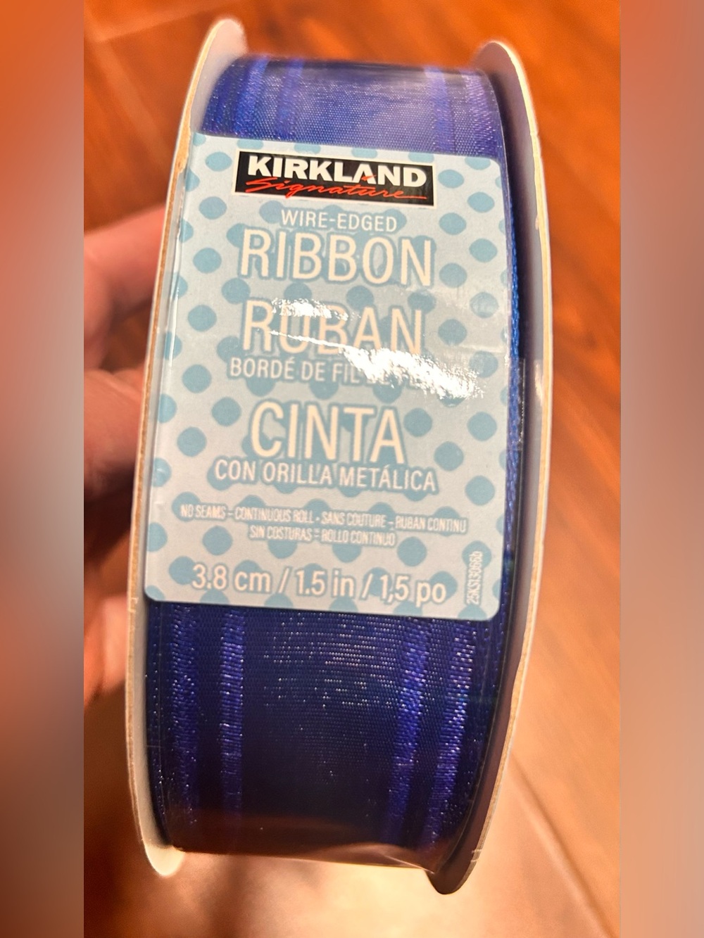 Kirkland Signature Wire-Edged Ribbon - Royal Blue 50 yd, 1.5 inches